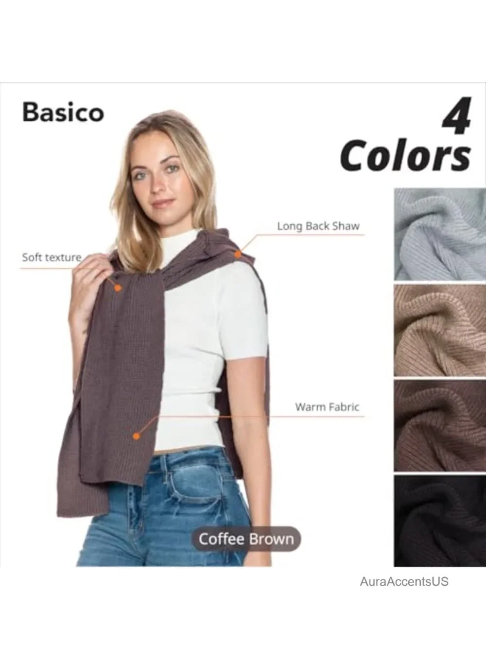 Knitted Hooded Scarf Balaclava 2-in-1 Winter Head Scarf for Women Men